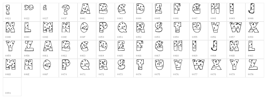 Snowfall Character Map