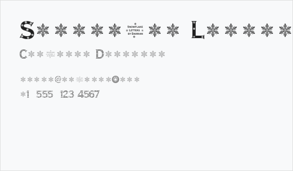 Snowflake Letters Business Card