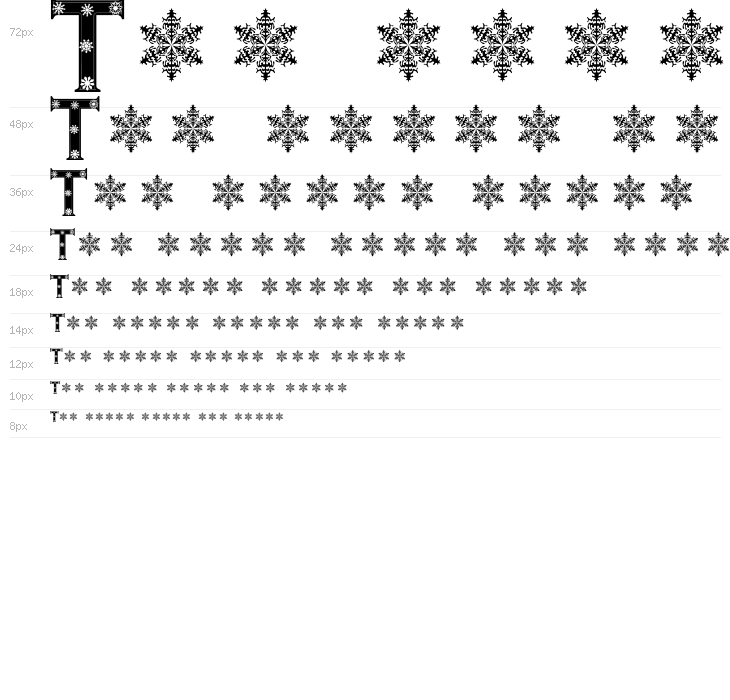 Snowflake Letters Waterfall