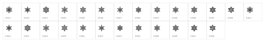 Snowflake Regular Character Map