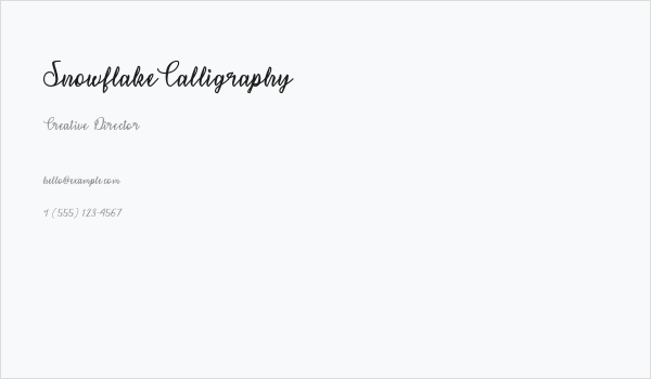 SnowflakeCalligraphy Business Card