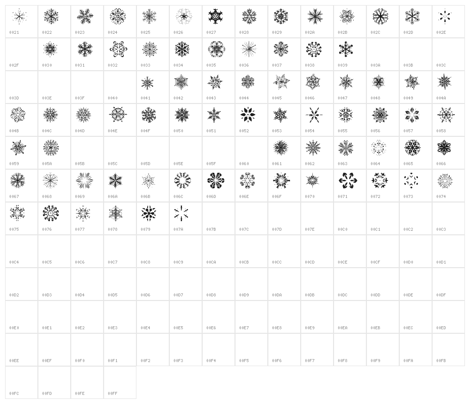 Snowflakes tfb Character Map