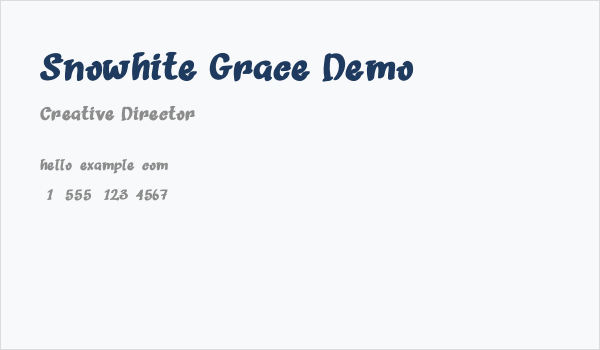 Snowhite Grace Demo Business Card