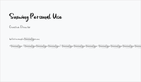 Snowing Personal Use Business Card