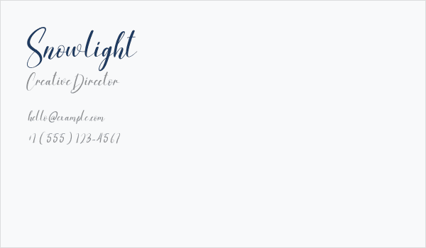 Snowlight Business Card