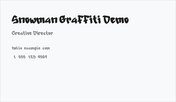 Snowman Graffiti Demo Business Card