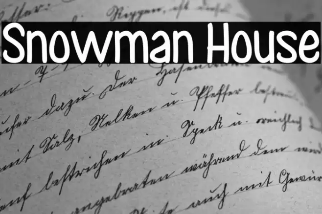 Snowman House 字体 examples