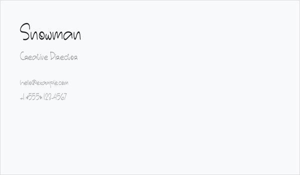 Snowman Business Card