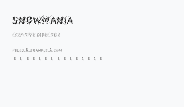 Snowmania Business Card