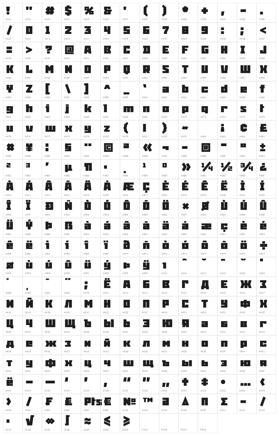 Snowstorm Black Character Map