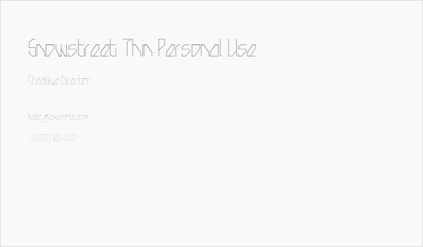 Snowstreet Thin Personal Use Business Card