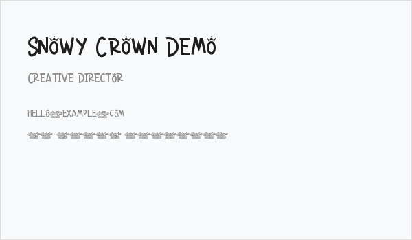 Snowy Crown Demo Business Card