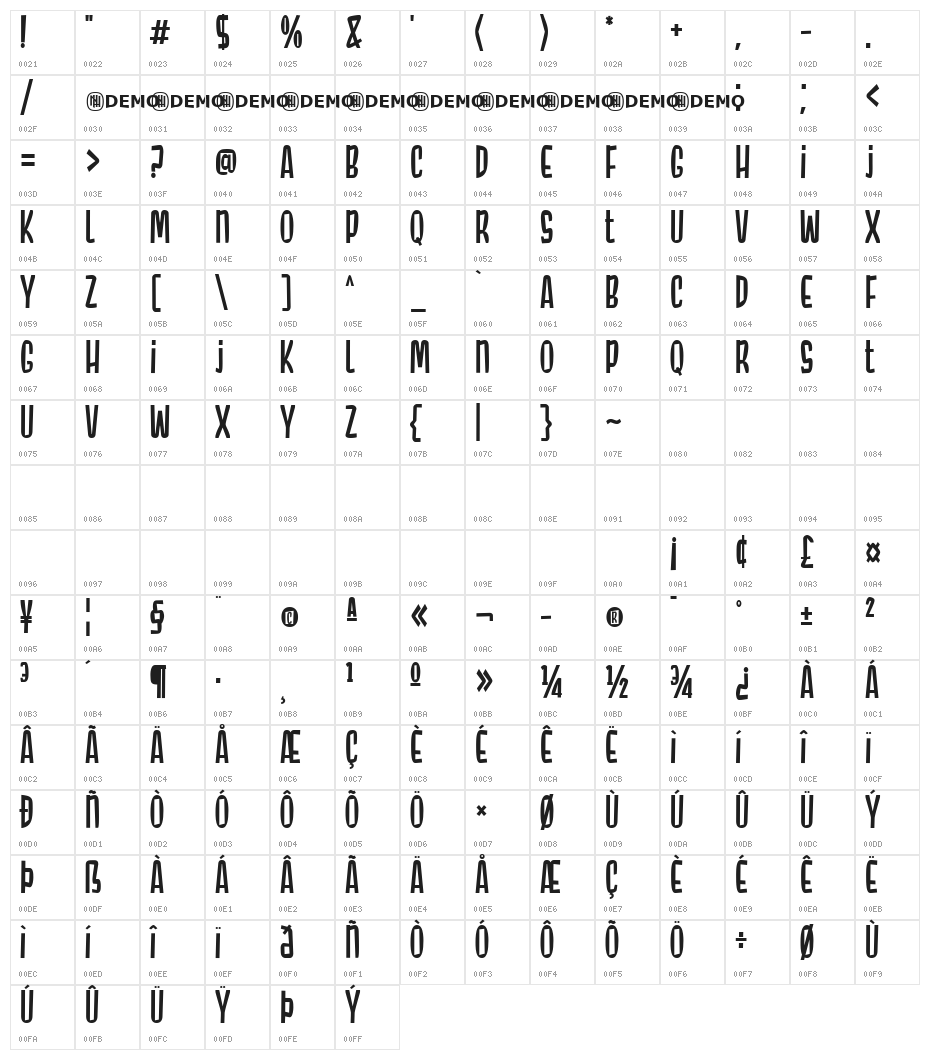 Snowy Owl Regular Character Map