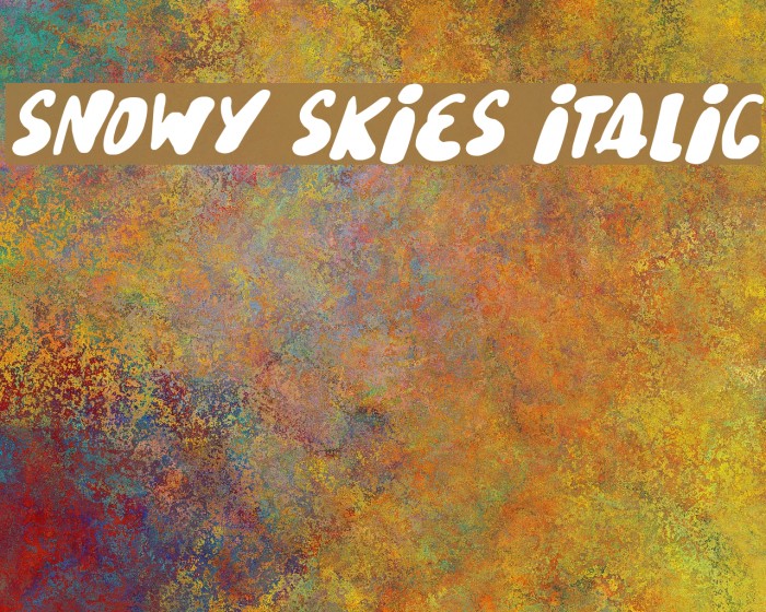 Snowy Skies Italic Font examples