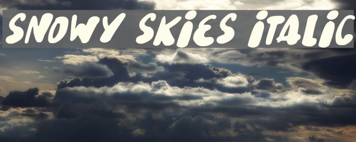 Snowy Skies Italic Font examples