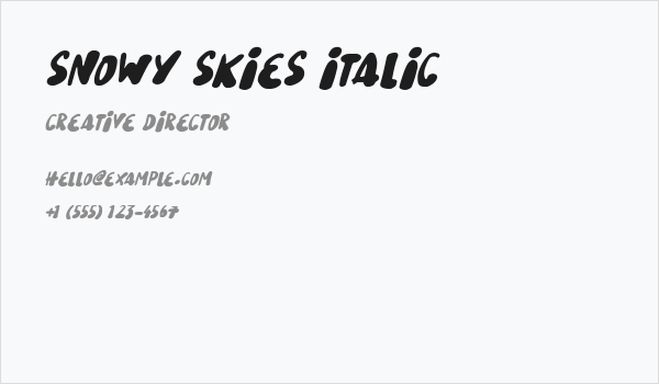 Snowy Skies Italic Business Card