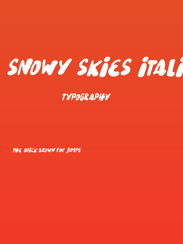 Snowy Skies Italic Poster