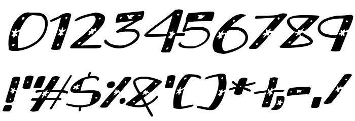 Snowy Sparkles Italic Font OTHER CHARS