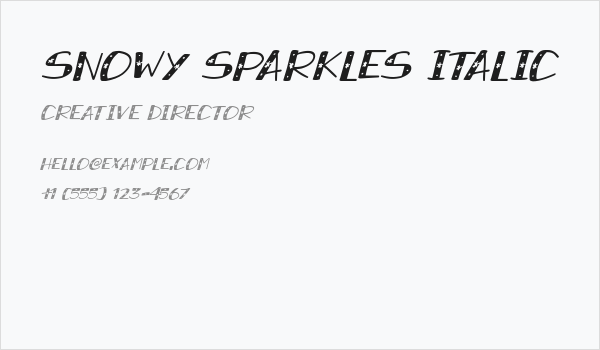 Snowy Sparkles Italic Business Card