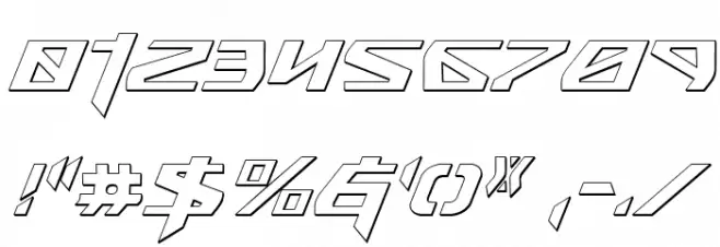 Snubfighter 3D Italic Font OTHER CHARS