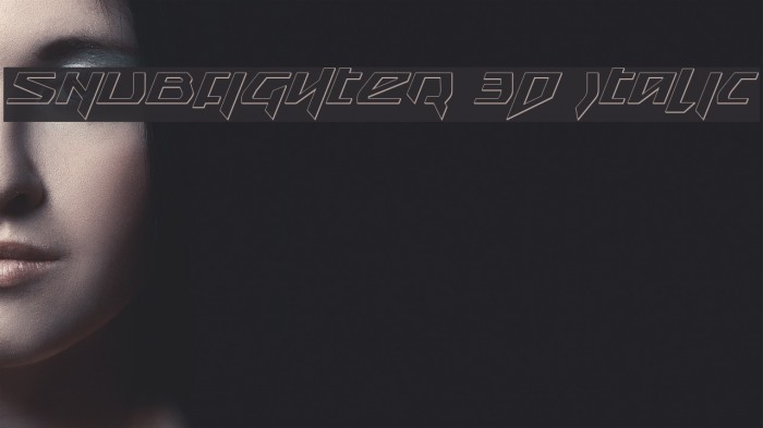 Snubfighter 3D Italic Font examples