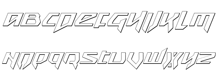 Snubfighter 3D Italic Font LOWERCASE