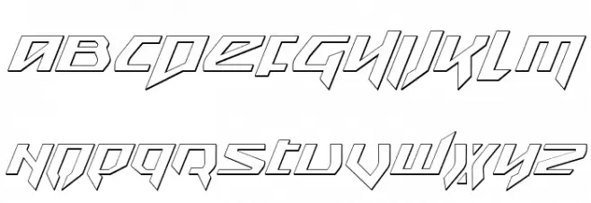 Snubfighter 3D Italic फ़ॉन्ट लोअरकेस