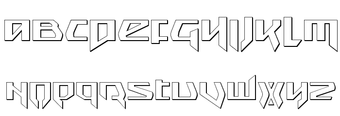 Snubfighter 3D Font LOWERCASE