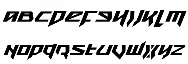 Snubfighter Bold Italic Caratteri MAIUSCOLE