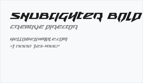 Snubfighter Bold Italic Business Card