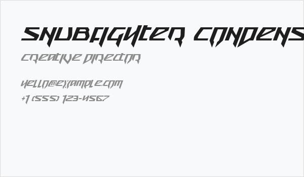 Snubfighter Condensed Italic Business Card