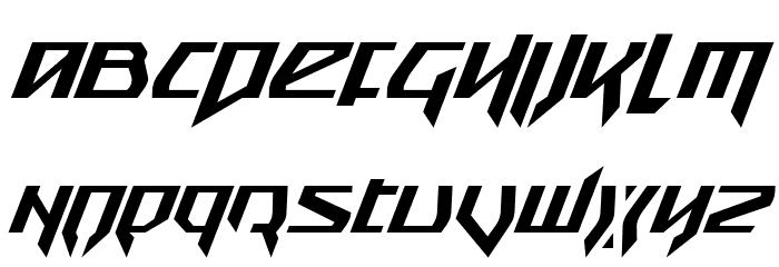 Snubfighter Condensed Italic Font LOWERCASE