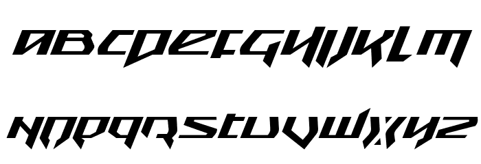Snubfighter Expanded Italic Font LOWERCASE