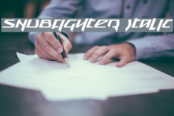 Snubfighter Italic Font examples
