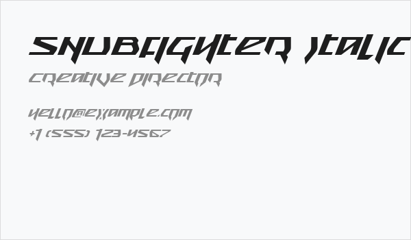 Snubfighter Italic Business Card