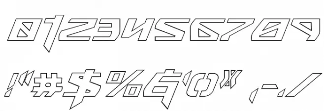 Snubfighter Outline Italic Font OTHER CHARS