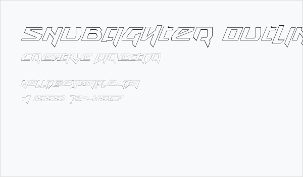 Snubfighter Outline Italic Business Card