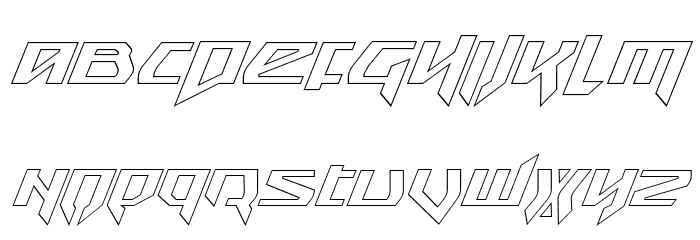 Snubfighter Outline Italic Font LOWERCASE