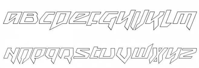 Snubfighter Outline Italic फ़ॉन्ट लोअरकेस