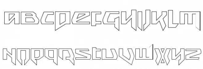 Snubfighter Outline Caratteri MINUSCOLO