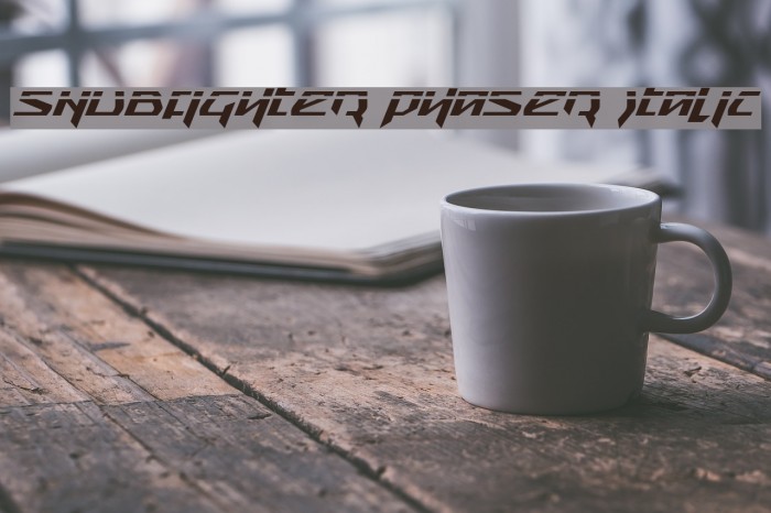 Snubfighter Phaser Italic Font examples