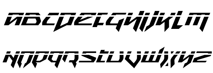Snubfighter Phaser Italic Font LOWERCASE