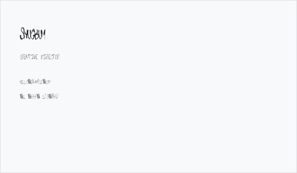 SnugBum Business Card