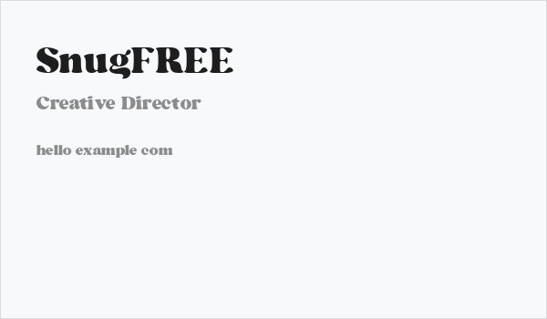 SnugFREE Business Card