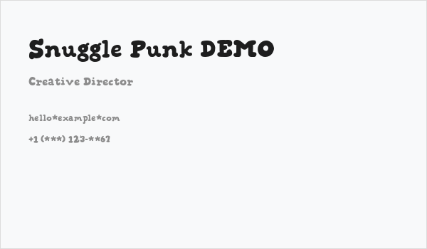 Snuggle Punk DEMO Business Card