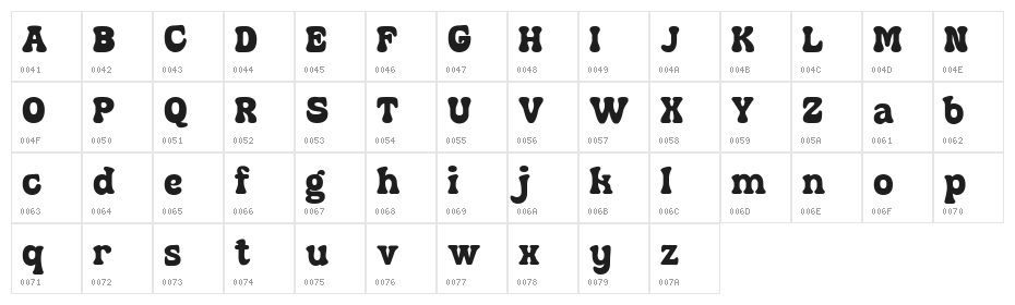 SnugleDEMO Character Map
