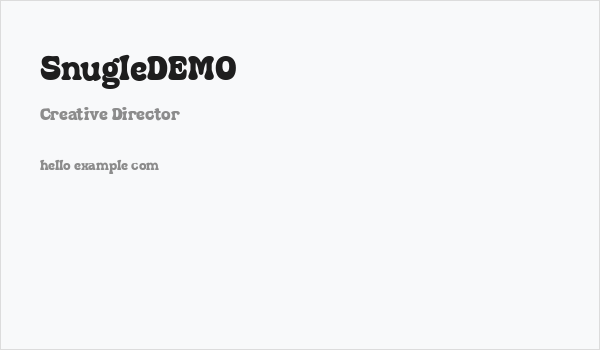 SnugleDEMO Business Card