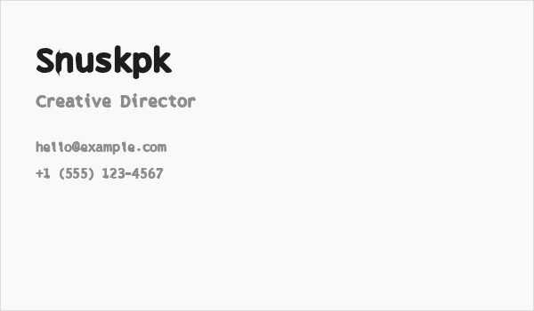 Snuskpk Business Card