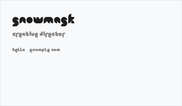 snowmask Business Card