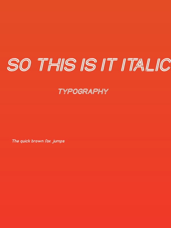 SO THIS IS IT Italic Poster